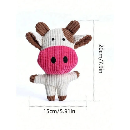 Cute Plush Pet Toys Cow Animal Plush Toys for Dog and Cat Interactive Plush Dog Toys Durable Puppy teething chewing Toys