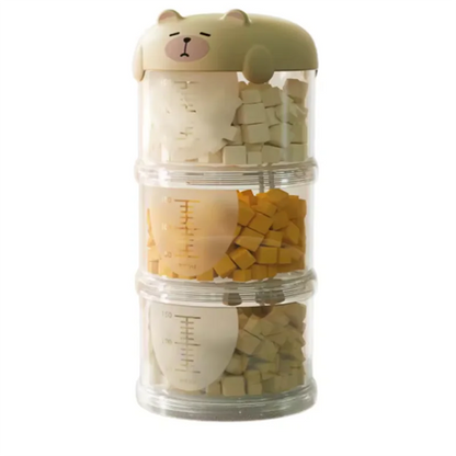 Portable Plastic Multi-Layer Moisture-Proof Cute Dog Snacks Storage Box Sealed Pet Food Removable Three Layers Packing Box