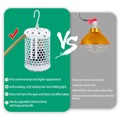 Pet Parrot Heater Preservation Cage Heating Lamp Anti-bite Anti-scalding Reptile Warm Lights Accessories Bird Supplies 220V