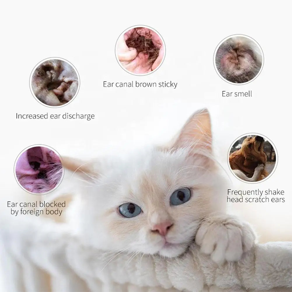 Pet Ear Cleaner Removes Ear Mites Fungus Cat Dog Dedicated Itching Relieve Drops Cleansing Ear Anti-Inflammatory Ear Q5X6