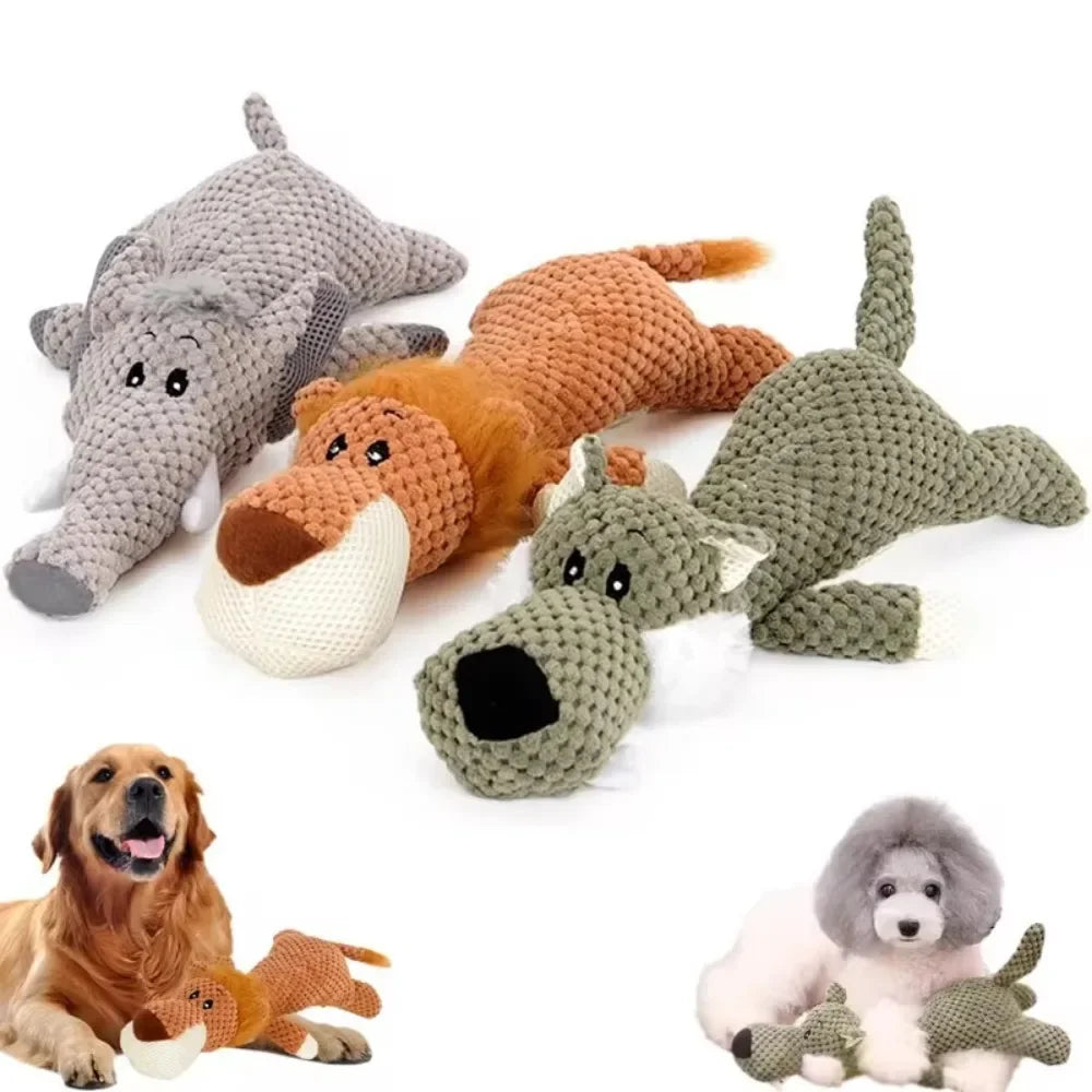 Plush Cartoon Puppy Dog Toys Pet Chew Squeak Toys for Small Dogs Teeth Grinding Soothing Environmentally Friendly Safe Pet Toys