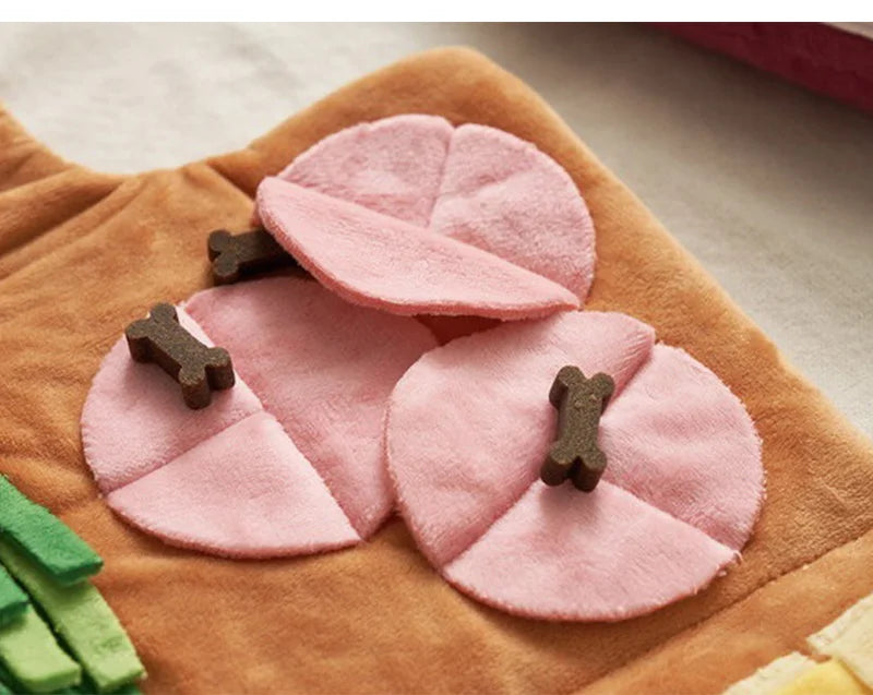 Pet Dog Snuffle Mat Puzzle Plush Dog Toys for Small Medium Dogs Dog Slow Food Toys Feeding Bowl Food Dispenser Treats Pad