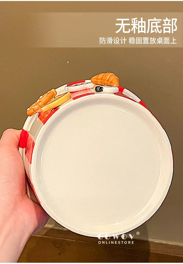 Snacks, Puppies, Ceramic Snack Bowls, Household Soup Bowls, Noodle Bowls, Snacks, Fried Chicken, French Fries, Buckets, Popcorn