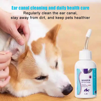 Pet Ear Cleaner Removes Ear Mites Fungus Cat Dog Dedicated Itching Relieve Drops Cleansing Ear Anti-Inflammatory Ear Q5X6