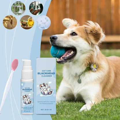30g Pet Chin Cleaner Blackhead Cleaning Lotion Pet Chin Acne Care Brush Grooming Supplies Tooth Stain Remover For Dogs Cats