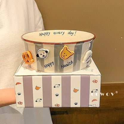 Snacks, Puppies, Ceramic Snack Bowls, Household Soup Bowls, Noodle Bowls, Snacks, Fried Chicken, French Fries, Buckets, Popcorn