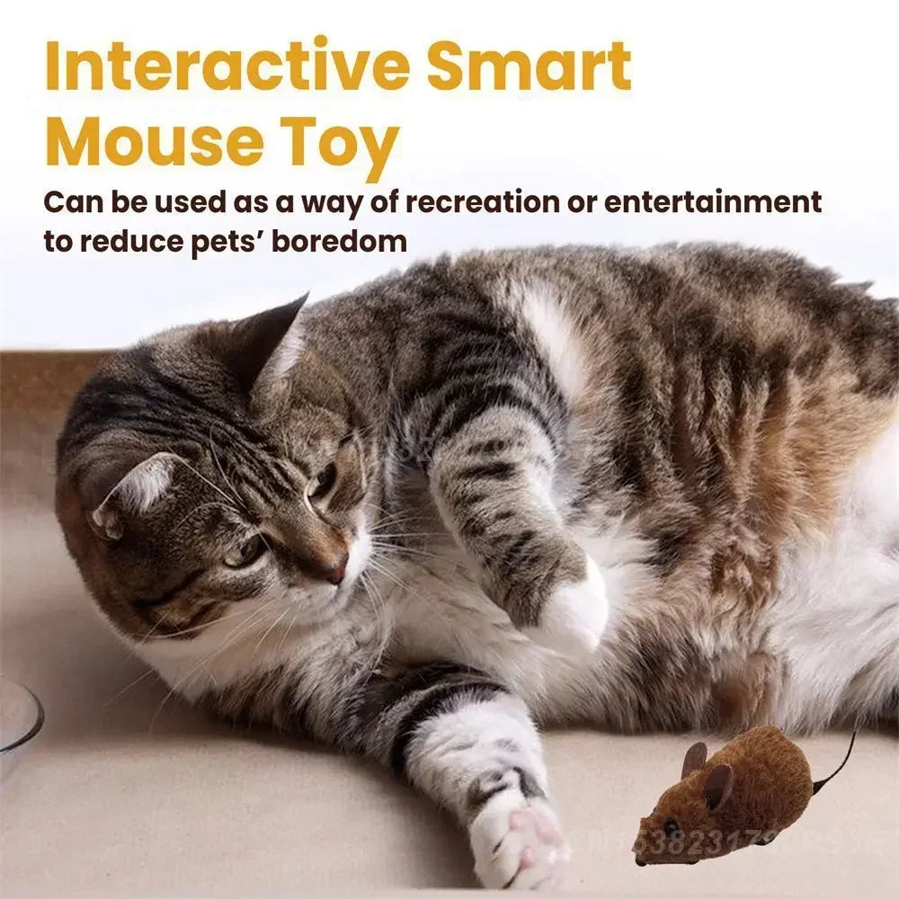 Pet Interactive Mouse Toy Plush Simulation Sound-Making Cat  Boredom Relief Amusement Chew Toy Safe Durable Small Size Realistic