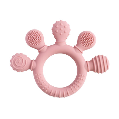 1pc Silicone Teether Food Grade Baby 0-12 Toys Teething Ring Sensory Toys for Toddlers Silicone Animal Soothing Toys Accessories