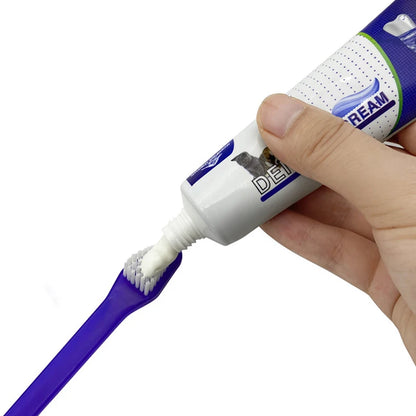 Pets Tartar Control Kit for Dogs Contains Toothpaste Toothbrush and Fingerbrush 4-Piece Dental Care