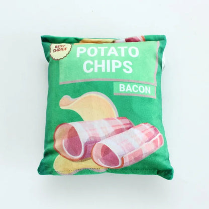 Funny Dog Toys Crisps Plush Filled Pets Squeaky Chew Toy Bite-resistant Sounding Paper Toys For Small Medium Pets Supplies