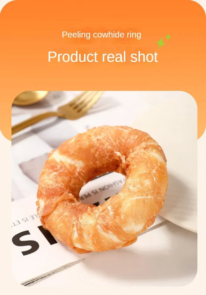 Dog Snacks Lnteractive Rewards Dog Kraft Chicken and Duck Donuts Pet Teething Stick Puppy Chewing Training Snacks Bite Resistant