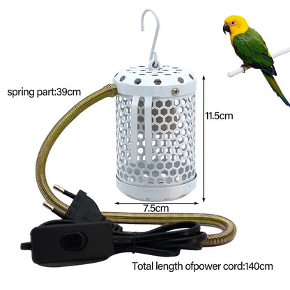 Pet Parrot Heater Preservation Cage Heating Lamp Anti-bite Anti-scalding Reptile Warm Lights Accessories Bird Supplies 220V