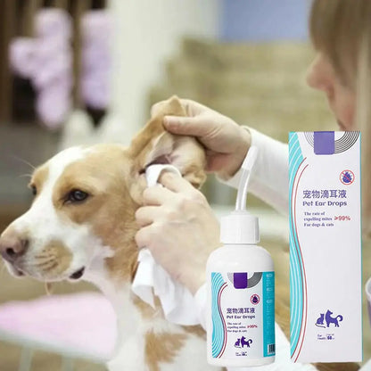 Pet Ear Cleaner Removes Ear Mites Fungus Cat Dog Dedicated Itching Relieve Drops Cleansing Ear Anti-Inflammatory Ear Q5X6