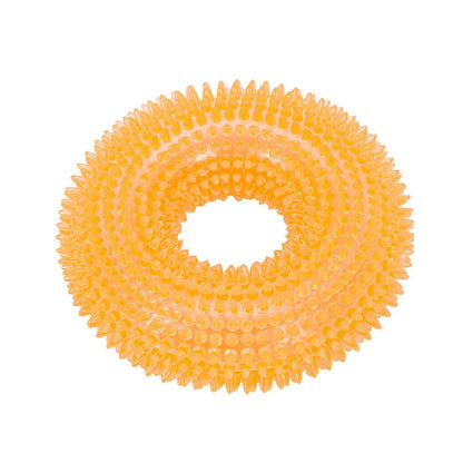 Strong Donut TPR Pet Dog Chew Toys with Squeak for Small Medium Dogs French Bulldog Corgi Border Shepherd Puppy Pets Accessories