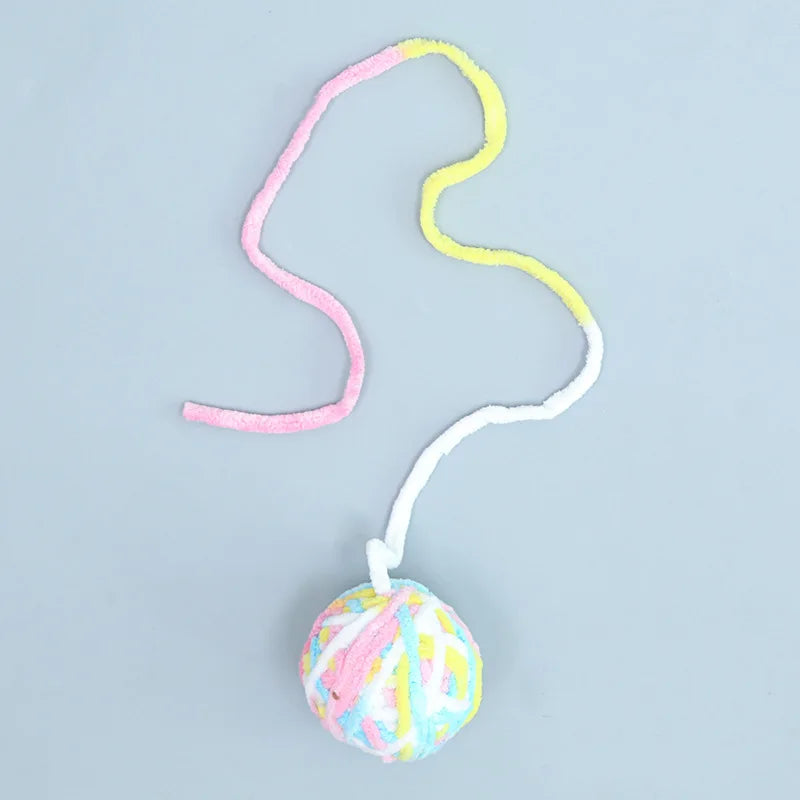 Pet Cat Toys Self Entertaining Chew and Tease Cats Toys with Bell Kitten Colored Balls Interactive Toys Pet Products Accessories
