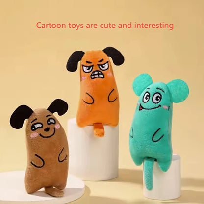 Cartoon animal toys are durable and bite resistant plush and interactive pet toys are suitable for cats to play at home