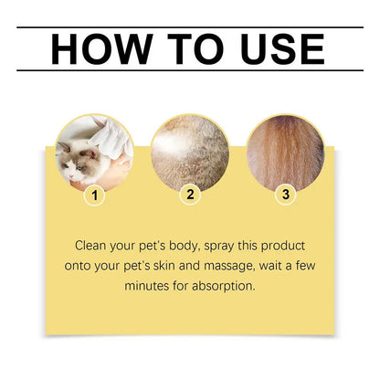 Pet Skin Spray Dog & Cat Skin Care Spray, Soothing & Spray Softening Anti-Itch Cleansing Skin, Nourishing Soothing Spray Ca C7H4