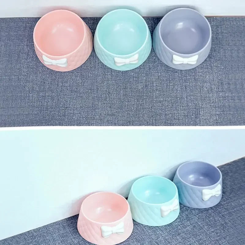 Pet Dog Food Bowls ,Lovely Bowknot Puppy Feeder Dish Bowl,Feeders Bow Cat Bowl For Water Sweet Princess Pet Feeding Bowls миски