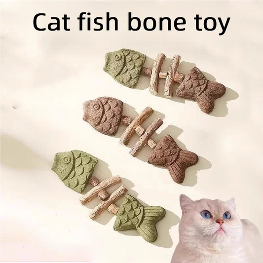 Catnip Balls Funny Fish Bone Cat Toys Lickable Snack Catnip Silvervine Kitten Chewing Cleaning Teeth Toy For Cats Pet Supplies