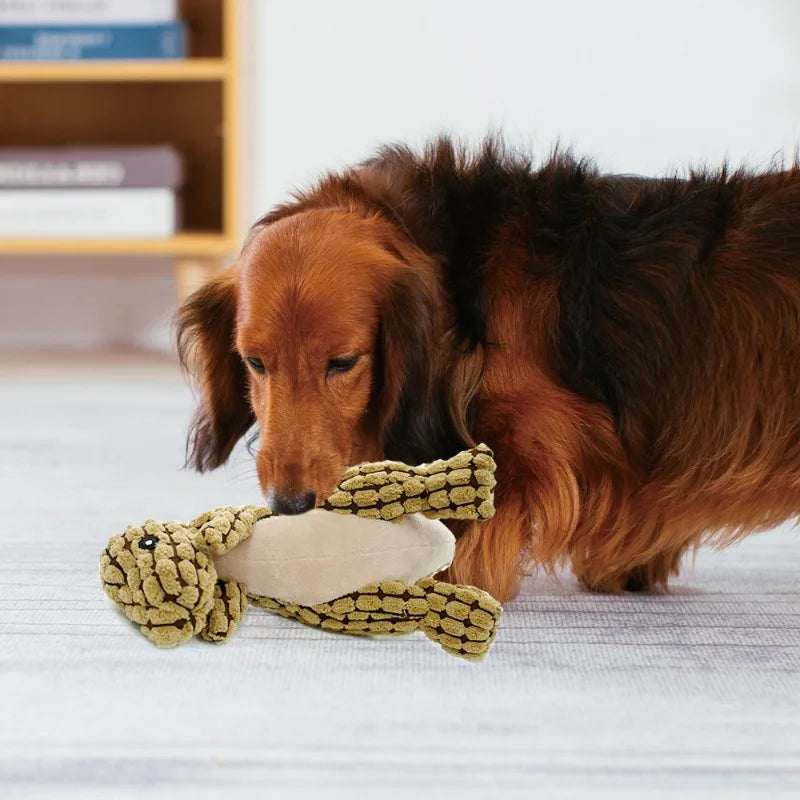 Pet Toys  Animals Shape Bite Resistant Squeaky Toys Teeth Grinding Plush Dog Toy for Small Large Puppy Pets Training Accessories