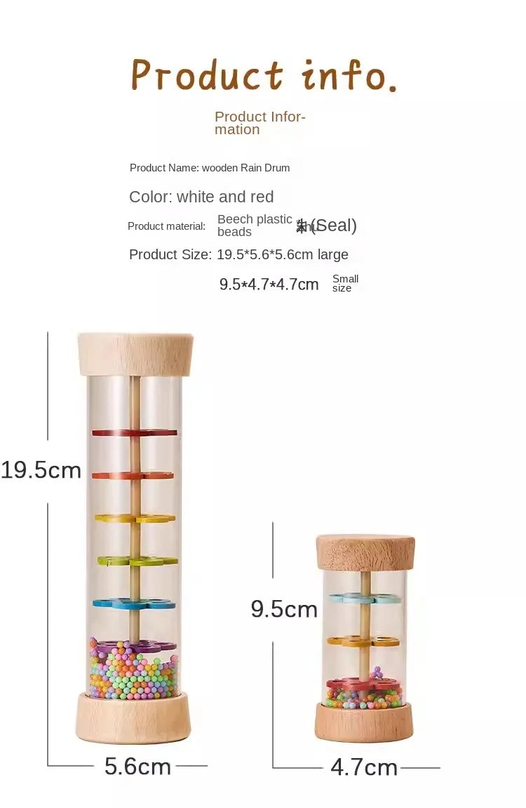 Baby Wooden Rain Sound Pipe Simulation Rain Sound Wooden Toy Gift Hourglass Fun Music Shaker Early Education Enlightenment Toy