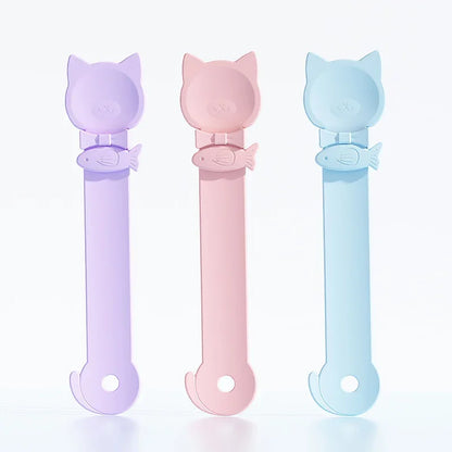 Cat tail shaped pet feed spoon Food spoon Cat strip squeeze feed dispenser indoor puppy kitten treat liquid food spoon
