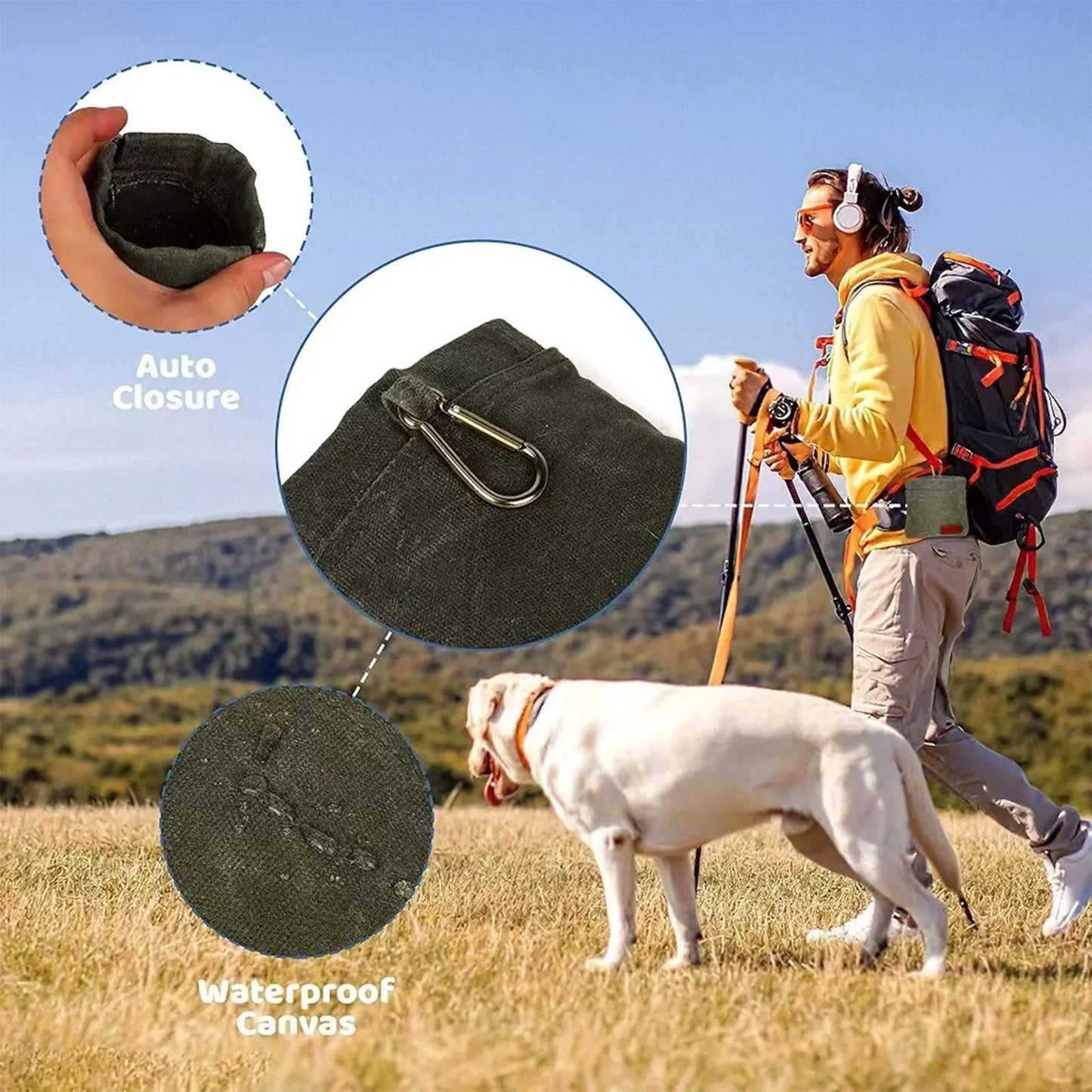Dog Training Snack Bag  For Puppy Rewards Leak-Proof Portable Pet Dog Snack Pocket Outdoor Travel Dog Food Storage Pouch