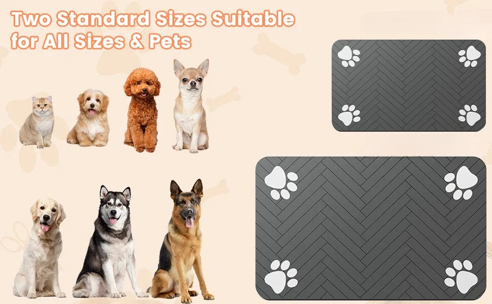 S（little kitten ）、M、L bsorbent Pet Feeding Mat, Waterproof Placemat for Dog & Cat Food & Water Bowls, Quick-Dry Rubber Backing