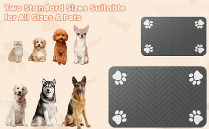 S（little kitten ）、M、L bsorbent Pet Feeding Mat, Waterproof Placemat for Dog & Cat Food & Water Bowls, Quick-Dry Rubber Backing