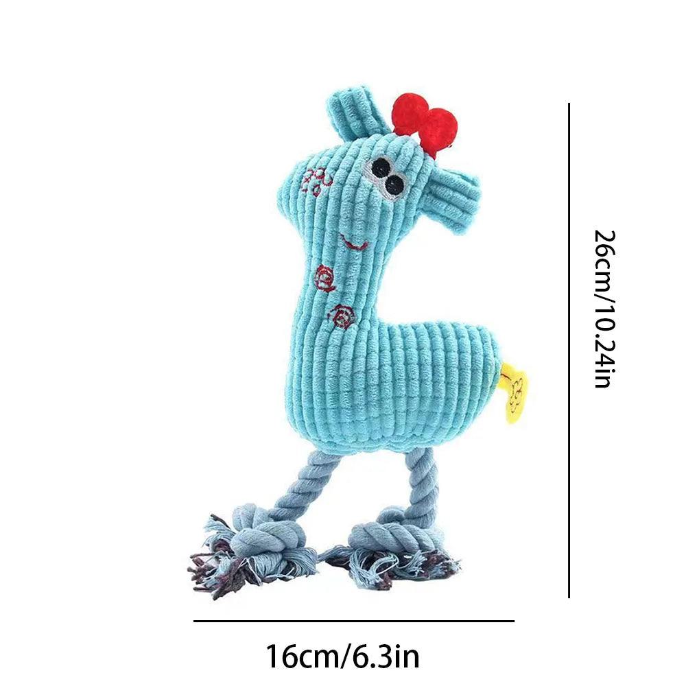 Pet Plush Toy: Bite-Resistant Animal Doll with Squeaker, Soft Stuffed Toy for Dogs/Cats, Interactive Chew Toy