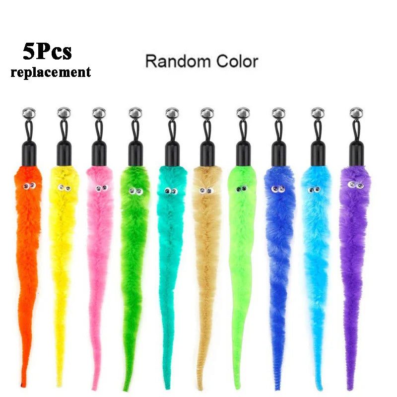 Replace Plush Cat Toy Accessories Worms Replacement Head Funny Cat Stick Pet Toys 5/10/6/11 Pcs