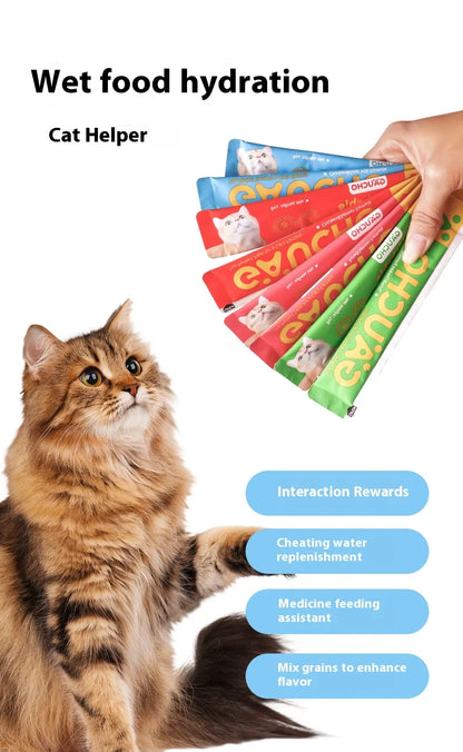 5/10/100pcs factory direct sales pet snacks cat food wet food cat creamy bar cat treats snacks strips