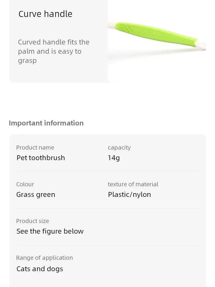 Pet Toothbrush Dog Cleaning Mouth Toothbrush Three Sided Multiangle Cleaning Tartar Teeth Health Care Tool Pet Supplies