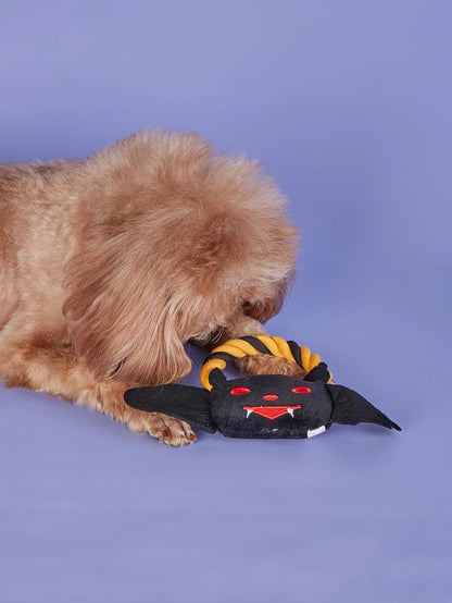 Dog Toys for Small Medium Breeds Halloween Pumpkin & Bat  Rope Chew Toy Durable Tough Squeaky Puppy Toys for Pet Gifts Soft Plus