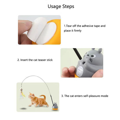 New cat funny cat stick steel wire long pole feather cute cat toy kitten fishing rotating self-pleasure relief pet toy