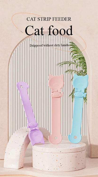 Cat tail shaped pet feed spoon Food spoon Cat strip squeeze feed dispenser indoor puppy kitten treat liquid food spoon