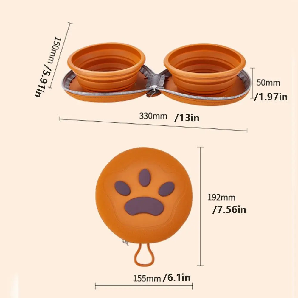 Portable Silicone Pet Bowl for Dogs Cats Collapsible Travel Dish Carabiner Clip Food Water Container Feeding Tray Bowls