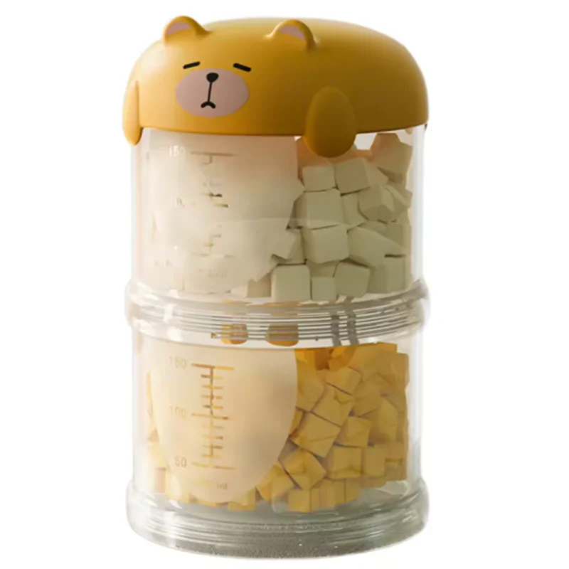 Portable Plastic Multi-Layer Moisture-Proof Cute Dog Snacks Storage Box Sealed Pet Food Removable Three Layers Packing Box