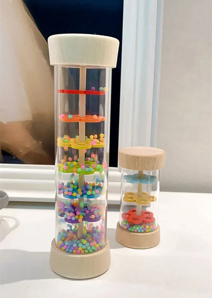 Baby Wooden Rain Sound Pipe Simulation Rain Sound Wooden Toy Gift Hourglass Fun Music Shaker Early Education Enlightenment Toy
