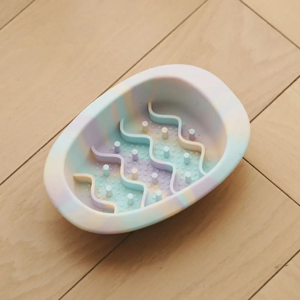 Silicone Pet Slow Food Bowl Help Healthy Multiple Colors Pet Licking Pad Anti Overturning Anti Knock Pet Bowl for Dogs and Cats