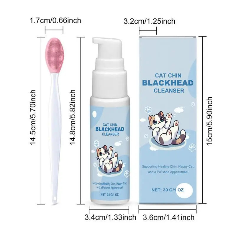 30g Pet Chin Cleaner Blackhead Cleaning Lotion Pet Chin Acne Care Brush Grooming Supplies Tooth Stain Remover For Dogs Cats