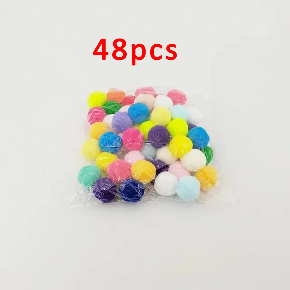 pet Toys Launch Training Interactive Shooter Gun Teaser Plush Ball Pet Creative Games Stretch Mini Pompoms Kittens Supplies