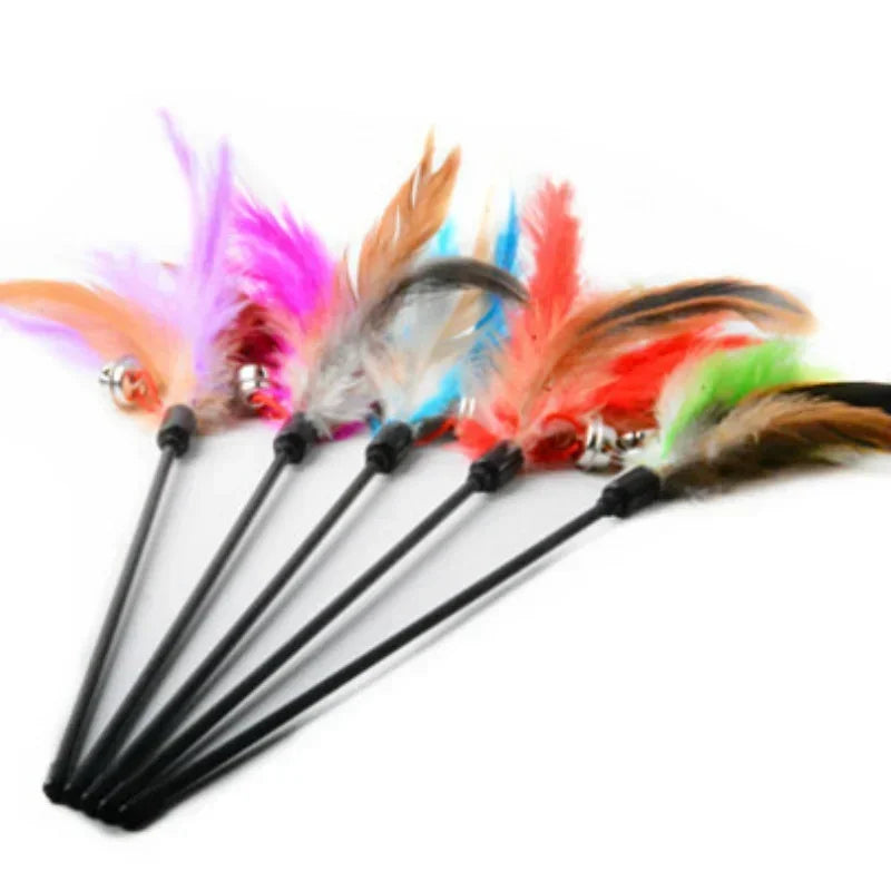 2 Pcs Cat Toy Bell Feather Funny Cat Rod Toy Cat Toys Interactive  Cat Accessories Pet  Cat Supplies
