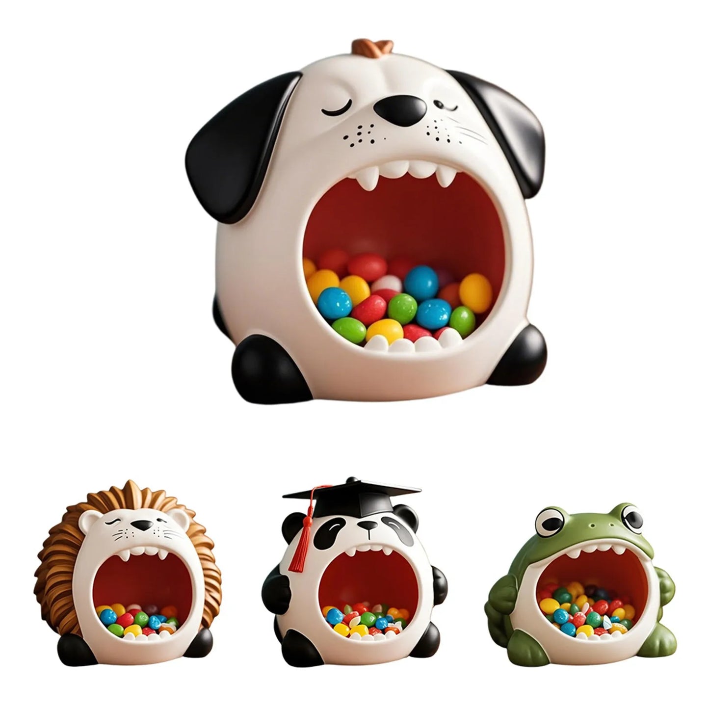 Pet Statue Snack Storage Container Cartoon Resin Desktop Storage Ornaments Household Storage Holder Decoration Supplies Gifts