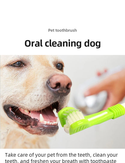 Pet Toothbrush Dog Cleaning Mouth Toothbrush Three Sided Multiangle Cleaning Tartar Teeth Health Care Tool Pet Supplies