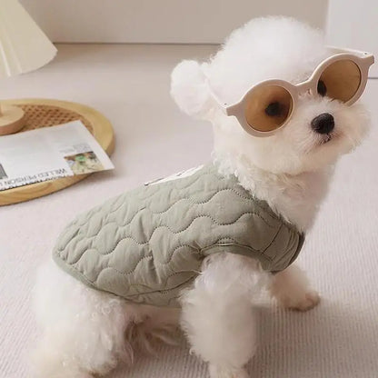 Winter Pet Coat Clothes for Cold Weather Clothing Warm Dog Clothes with Built in Harness Hole Pet Apparel Cozy Snow Vest
