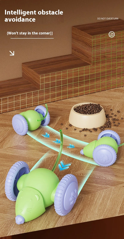Electric Mouse Car Pet toys Interactive Cat Toy Rechargeable Automatic Teaser with Intelligent Obstacle Avoidance Pet Products