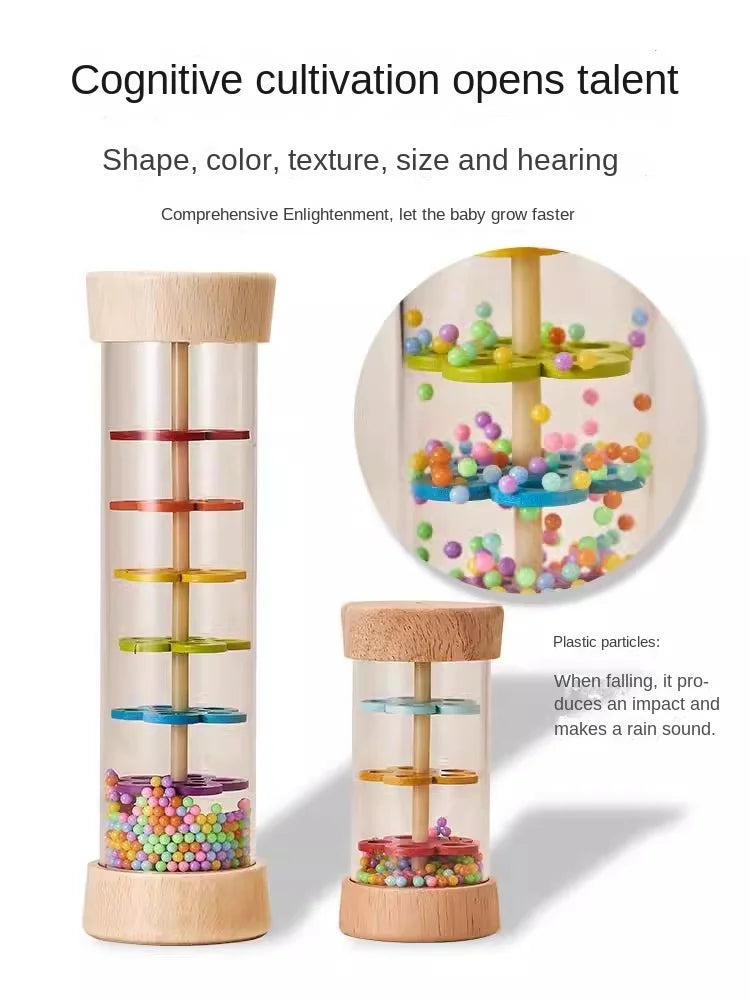 Baby Wooden Rain Sound Pipe Simulation Rain Sound Wooden Toy Gift Hourglass Fun Music Shaker Early Education Enlightenment Toy