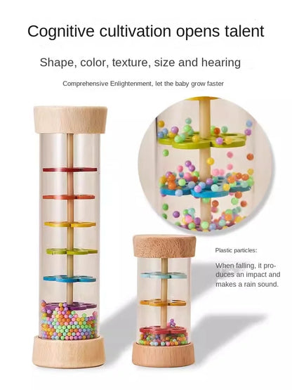 Baby Wooden Rain Sound Pipe Simulation Rain Sound Wooden Toy Gift Hourglass Fun Music Shaker Early Education Enlightenment Toy