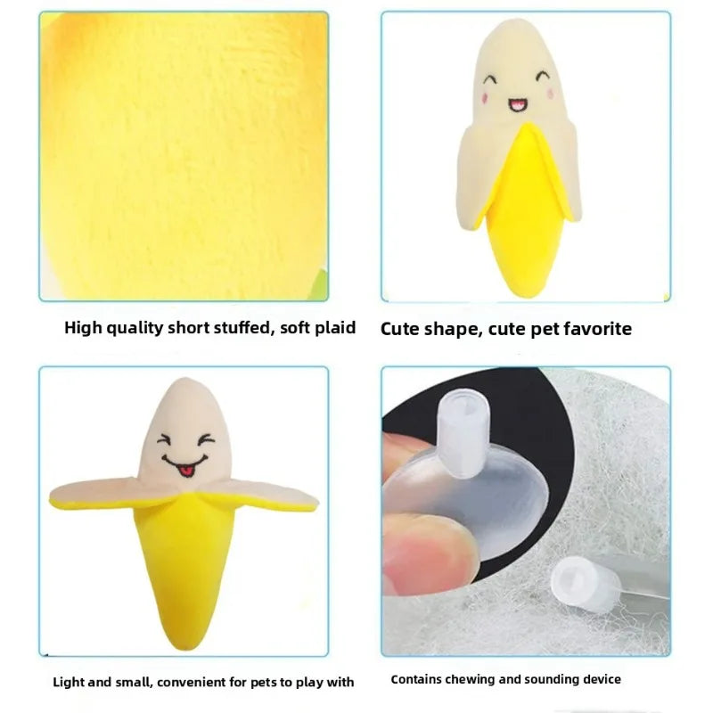 Pet Plush Sound-making Toys for Puppies Cats Biting Educational Toys Banana Style